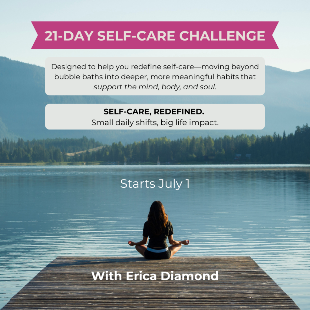 Brown and White Lined Self Care Challenge Instagram Post