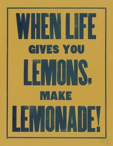 When life gives you lemons, make lemonade!