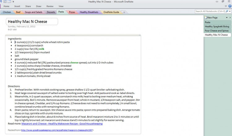 Microsoft-OneNote-Recipe-Book