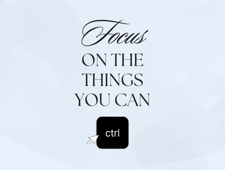 Blue Watercolor Brushstroke Focus Control Key Quote Instagram Post