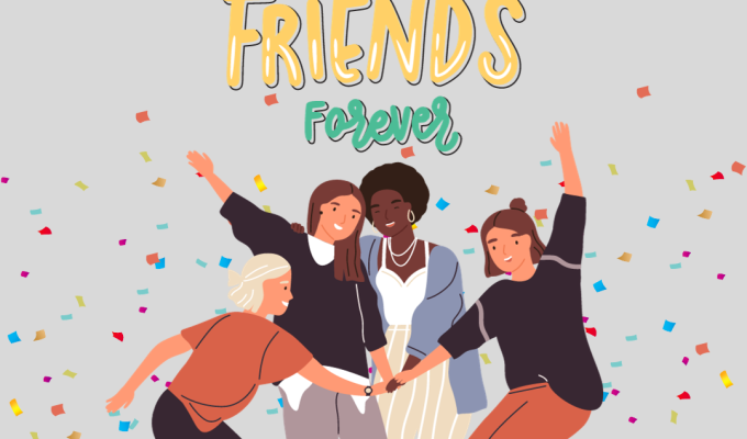 Grey Illustration Best Friends Forever Instagram Post