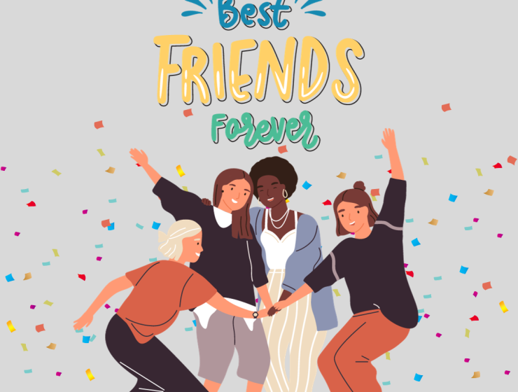 Grey Illustration Best Friends Forever Instagram Post